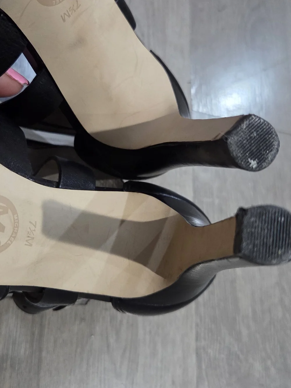 Michael Kors Black Multi-Strap Buckle Platform Heels